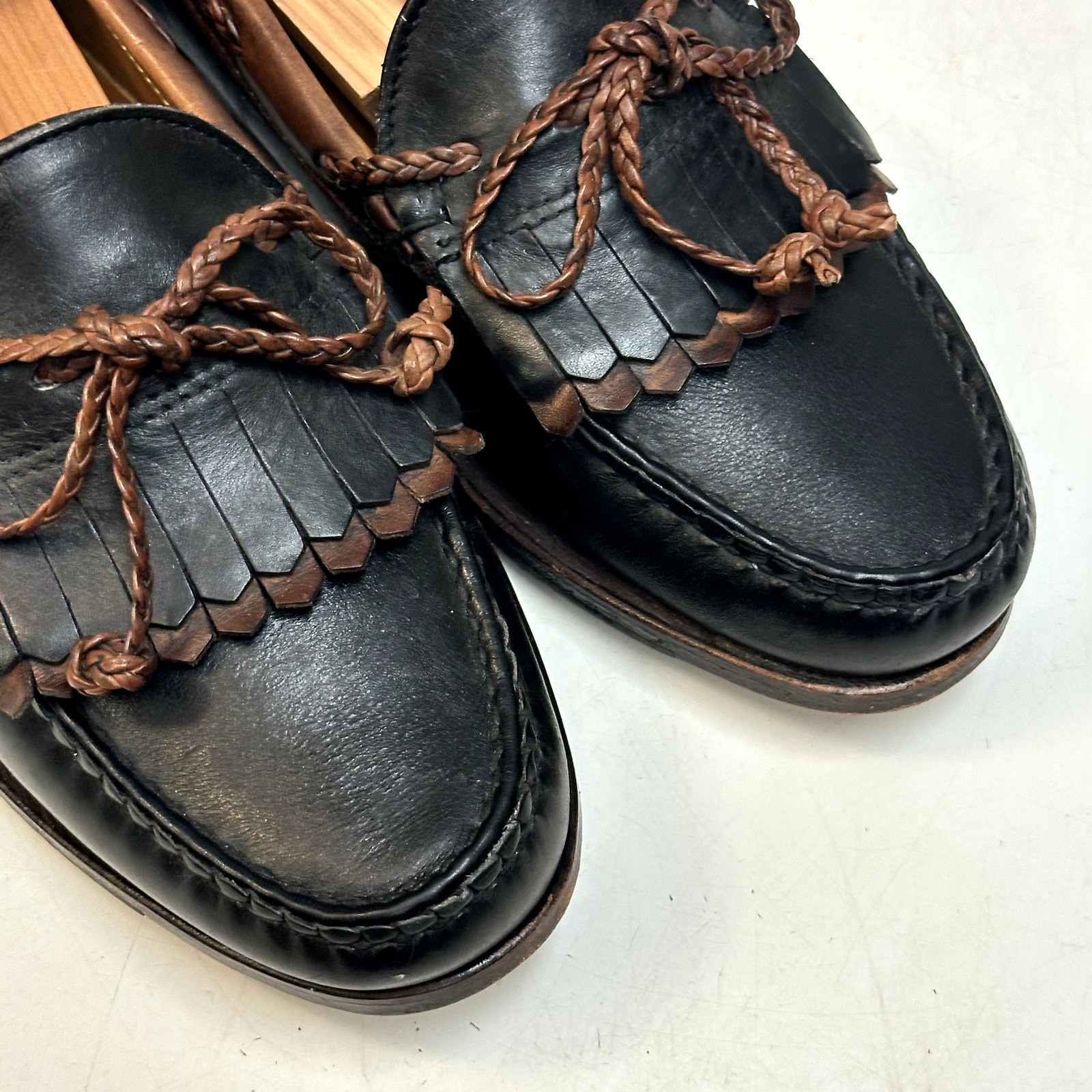 Euc Rancourt & Co. X Footjoy Tassel Loafers Kiltie Black Made In Maine Usa 9 D — image 8 of 8